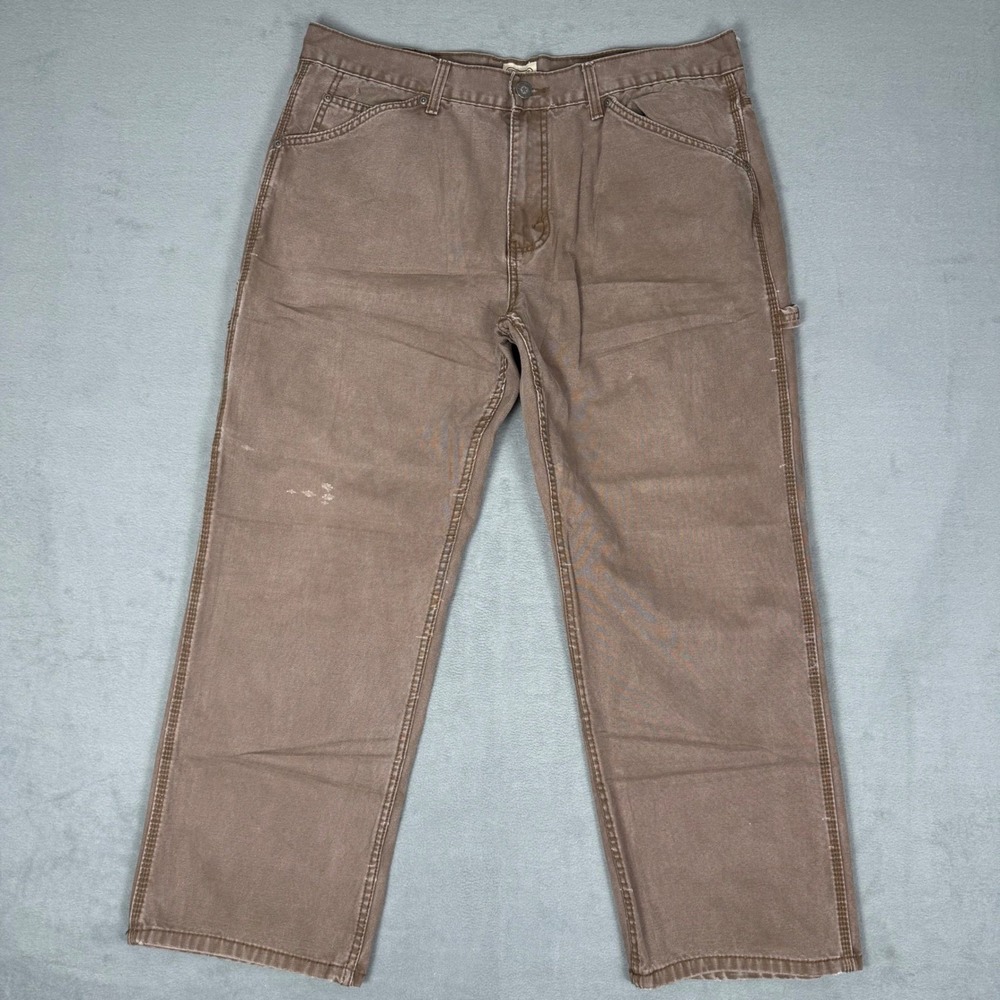 C.E. Schmidt Workwear Carpenter Pants Brown‎ Canvas 40x30 Duck Cotton Utility